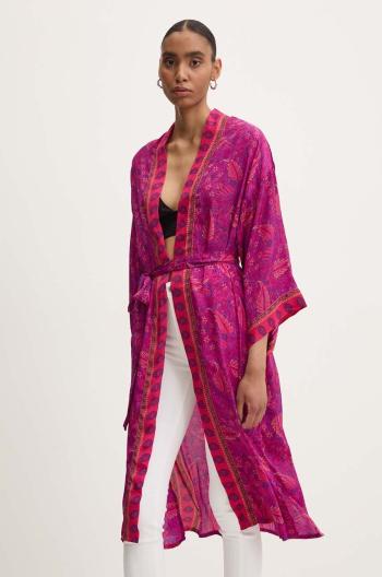 Kimono Answear Lab fialová barva, bez zapínání