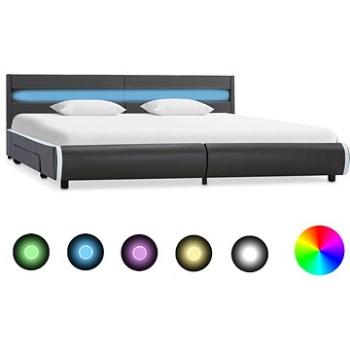 Rám postele s LED světlem antracitový umělá kůže 180x200 cm (284983)