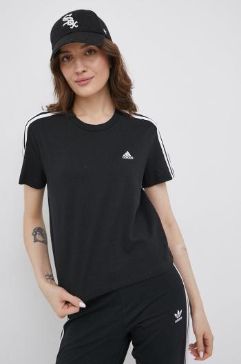 Bavlněné tričko adidas GL0777 černá barva