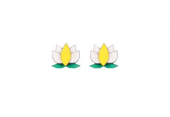 Dřevěné náušnice Yellow Lotus Earrings možností výměny či vrácení do 30 dnů