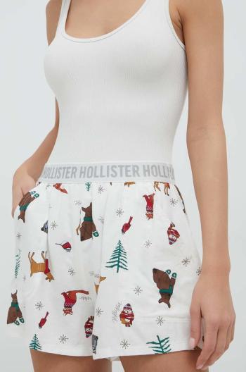 Pyžamové šortky Hollister Co. dámské, bílá barva