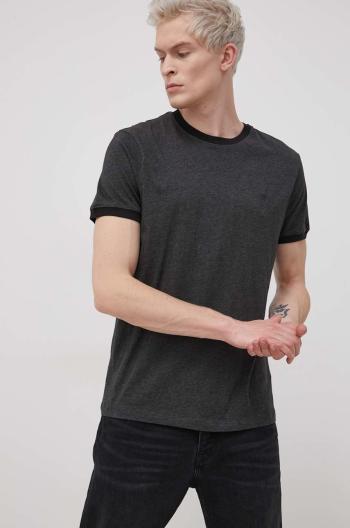 Bavlněné tričko Wrangler šedá barva, melanžové