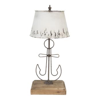 Krémová antik stolní lampa s kotvou a kovovým stínidlem - Ø 35*79 cm 5LMC0016