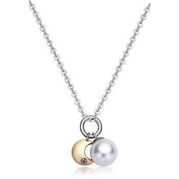 S`Agapõ Ocelový náhrdelník s půlměsícem a perlou DAYS SDY04
