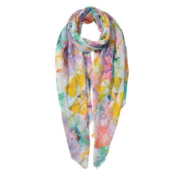 Barevný šátek s potiskem květin - 80*180 cm JZSC0573