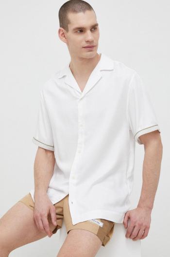 Košile Calvin Klein pánská, bílá barva, regular