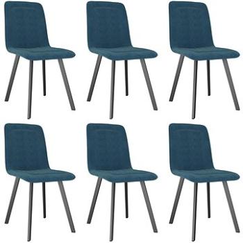 Jídelní židle 6 ks modré samet (279438)