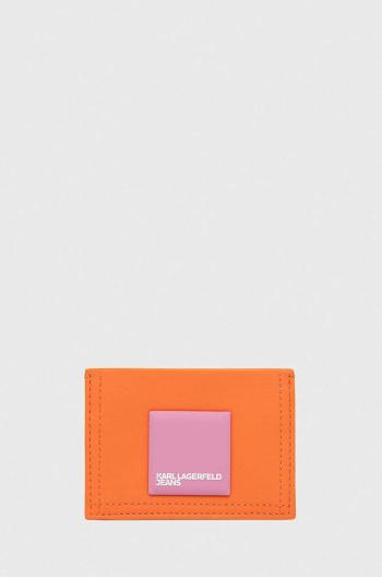 Pouzdro na karty Karl Lagerfeld Jeans oranžová barva