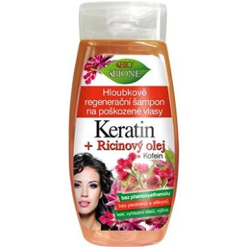 BIONE COSMETICS Bio Keratin + Ricinový olej Regenerační šampon 260 ml (8595061617394)