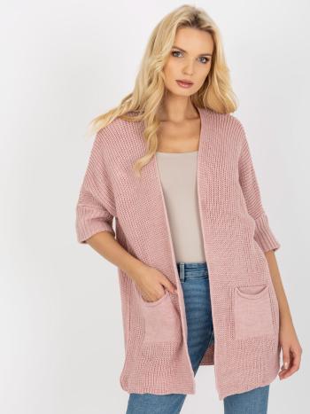 SVĚTLE RŮŽOVÝ KARDIGAN S KAPSAMI LO-SW-LK-3002.98P-PINK Velikost: ONE SIZE