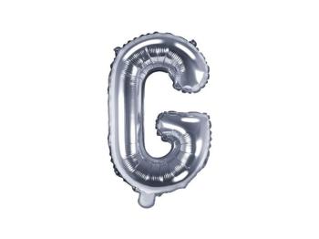 Balón foliový písmeno "G", 35 cm, stříbrný (NELZE PLNIT HELIEM) - xPartydeco