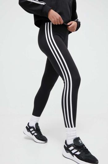 Legíny adidas Originals 3-Stripe Leggings dámské, černá barva, s aplikací, IP2968