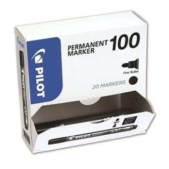 PILOT Permanent Marker 100 1.0 mm, černý - balení 20 ks (SCA-100 Black)