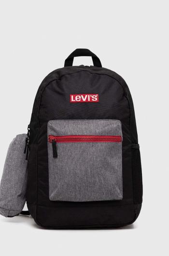 Dětský batoh Levi's černá barva, velký, vzorovaný