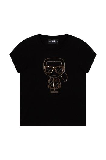 Dětské tričko Karl Lagerfeld černá barva