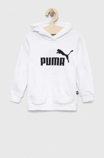 Dětská mikina Puma ESS Logo Hoodie TR G bílá barva, s kapucí, s potiskem