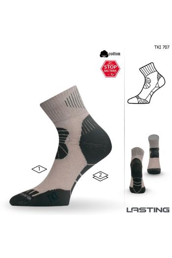 Lasting TKI 707 béžová trekingová ponožka Velikost: (46-49) XL ponožky