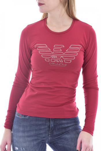 Armani Emporio Armani dámské červené tričko s dlouhým rukávem