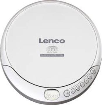 Přenosný CD přehrávač Discman Lenco CD-201, CD, CD-R, CD-RW, MP3, s USB nabíječkou, stříbrná