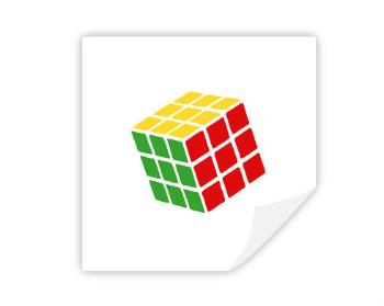 Samolepky hranatý čtverec Rubikova kostka