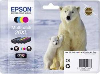 Epson Ink T2636, 26XL originál kombinované balení černá, azurová, purppurová, žlutá C13T26364010