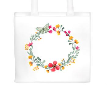 Plátěná nákupní taška Květinový rámeček