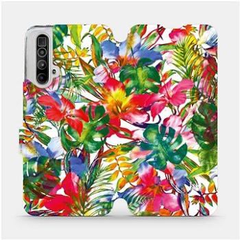 Flipové pouzdro na mobil Realme X3 SuperZoom - MG07S Pestrobarevné květy a listy (5903516343522)