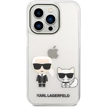 Karl Lagerfeld PC/TPU Ikonik Karl and Choupette Zadní Kryt pro iPhone 14 Pro Transparent (KLHCP14LCKTR)