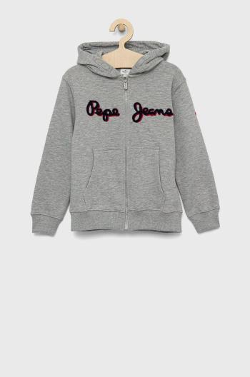 Dětská mikina Pepe Jeans Lamonty šedá barva, s kapucí, melanžová