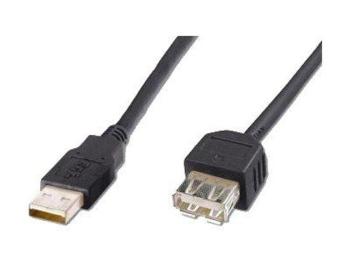 PremiumCord USB 2.0 kabel prodlužovací, A-A, 2m černá