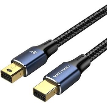 Vention Cotton Braided Mini DP Male to Male 8K HD Cable 2m Blue Aluminum Alloy Type (HCGLH)