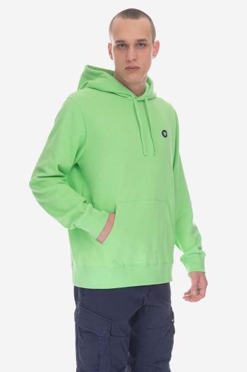 Bavlněná mikina Wood Wood Ian Hoodie GOTS 10245604-2424 PALE GREEN pánská, zelená barva, s kapucí, hladká