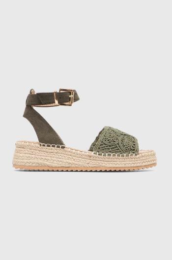 Espadrilky Answear Lab zelená barva, na platformě