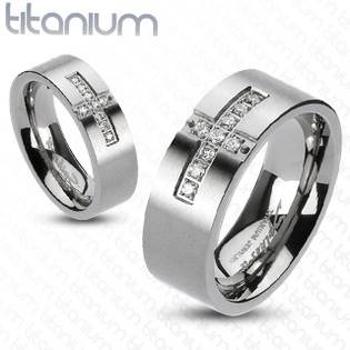 Spikes USA Dámský prsten titan, šíře 6 mm, vel. 49 - velikost 49 - TT1016-49