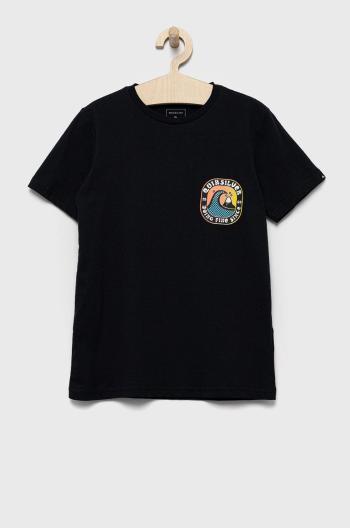 Dětské bavlněné tričko Quiksilver tmavomodrá barva, s potiskem