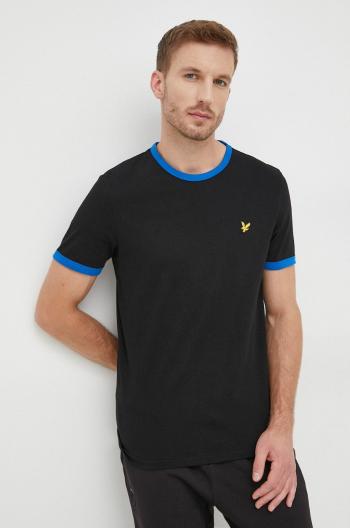 Bavlněné tričko Lyle & Scott černá barva