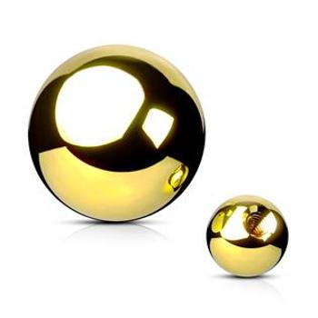 Šperky4U Ocelová náhradní kulička 1,2 x  3 mm, barva žluté zlato - ND01010GD-1203