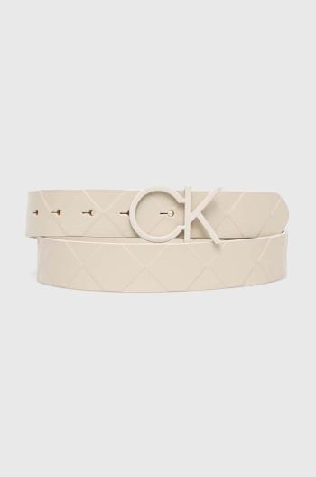 Kožený pásek Calvin Klein dámský, béžová barva, K60K611102