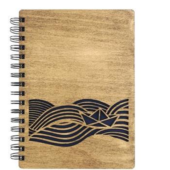 AMADEA Dřevěný zápisník A5 - pruh moře (38211-00)