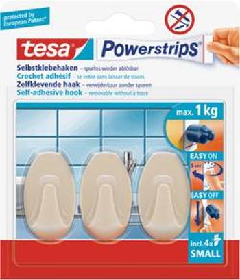 Tesa power strip® háček Small oválné béžová 57546-14-01 tesa Množství: 3 ks