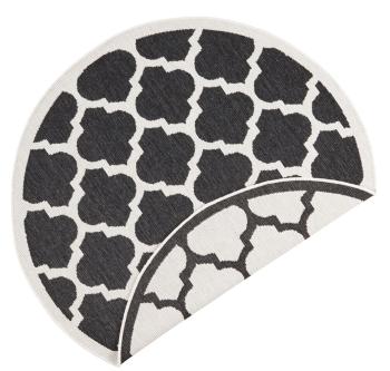 NORTHRUGS - Hanse Home koberce Kusový koberec Twin Supreme 103421 Palermo black creme kruh - 140x140 (průměr) kruh cm Černá