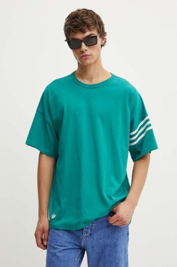 Bavlněné tričko adidas Originals tyrkysová barva, s aplikací, JF9136