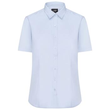 James & Nicholson Dámská košile s krátkým rukávem JN679 - Světle modrá | XXL