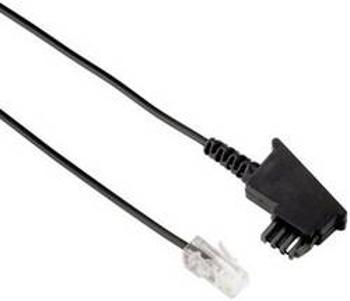 DSL kabel Hama 40642, [1x telefonní zástrčka TAE-F - 1x RJ45 zástrčka 8p2c], 10.00 m, černá