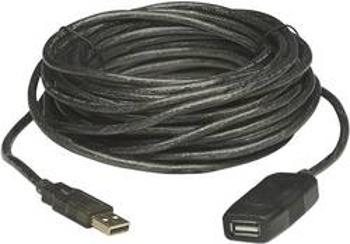 USB 2.0 prodlužovací kabel Manhattan 150958, 20.00 m, černá