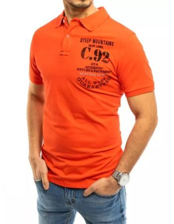 Pánské tričko s límečkem oranžové C92