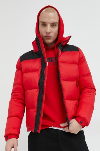 Péřová bunda Superdry pánská, červená barva, zimní
