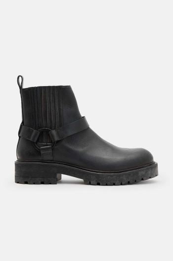 Kožené boty AllSaints Hank Biker Boot pánské, černá barva, M017FB