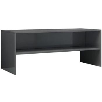 TV stolek šedý s vysokým leskem 100x40x40 cm dřevotříska (800053)