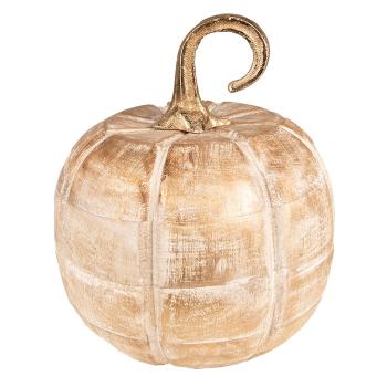 Zlatá dekorativní dřevěná socha dýně Pumpkin - Ø18*18 cm 6H2245